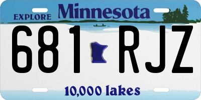 MN license plate 681RJZ