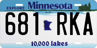 MN license plate 681RKA
