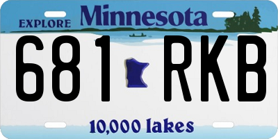 MN license plate 681RKB
