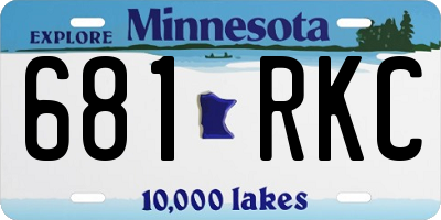 MN license plate 681RKC