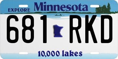 MN license plate 681RKD