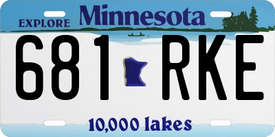 MN license plate 681RKE