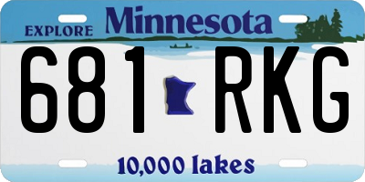 MN license plate 681RKG