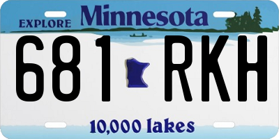 MN license plate 681RKH