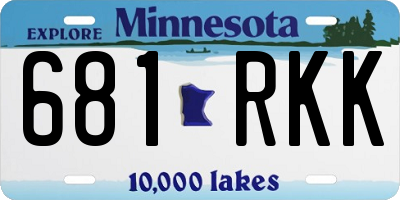 MN license plate 681RKK