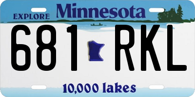 MN license plate 681RKL