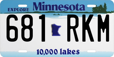 MN license plate 681RKM