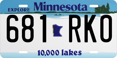 MN license plate 681RKO