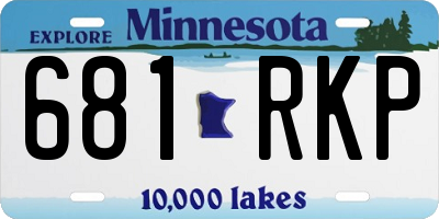 MN license plate 681RKP