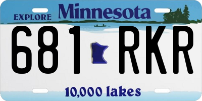 MN license plate 681RKR