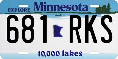 MN license plate 681RKS