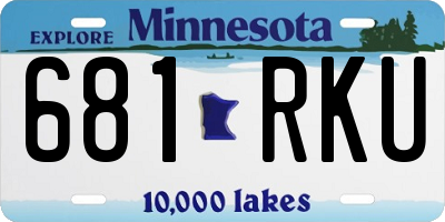 MN license plate 681RKU