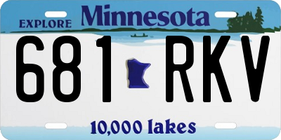 MN license plate 681RKV