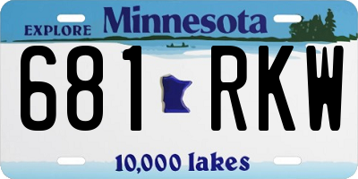 MN license plate 681RKW