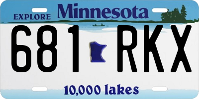 MN license plate 681RKX