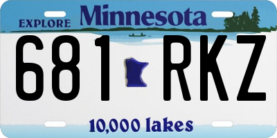 MN license plate 681RKZ
