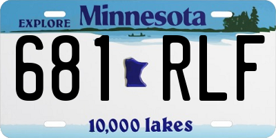 MN license plate 681RLF