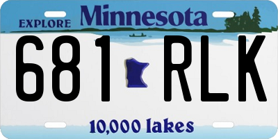 MN license plate 681RLK