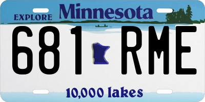 MN license plate 681RME