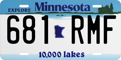 MN license plate 681RMF