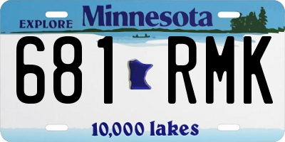 MN license plate 681RMK