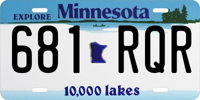 MN license plate 681RQR