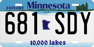 MN license plate 681SDY