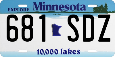 MN license plate 681SDZ