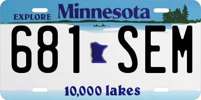 MN license plate 681SEM