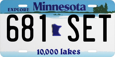 MN license plate 681SET