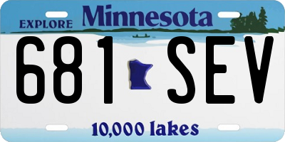 MN license plate 681SEV