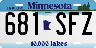 MN license plate 681SFZ