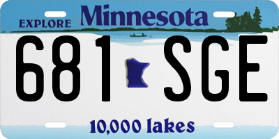 MN license plate 681SGE