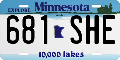 MN license plate 681SHE