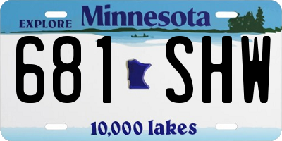 MN license plate 681SHW