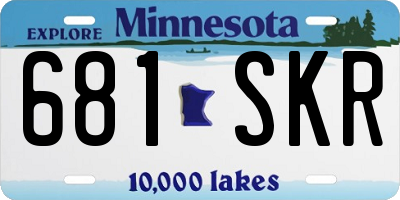 MN license plate 681SKR
