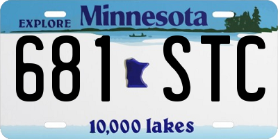 MN license plate 681STC