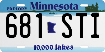 MN license plate 681STI