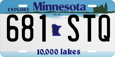 MN license plate 681STQ
