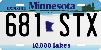 MN license plate 681STX