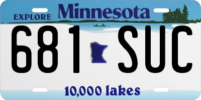 MN license plate 681SUC