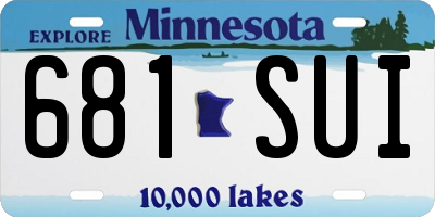 MN license plate 681SUI