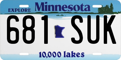 MN license plate 681SUK