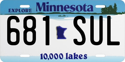 MN license plate 681SUL