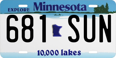 MN license plate 681SUN