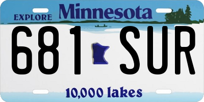 MN license plate 681SUR