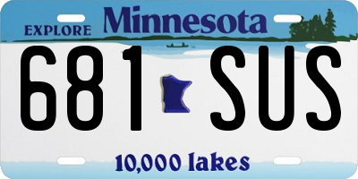 MN license plate 681SUS