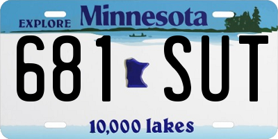 MN license plate 681SUT