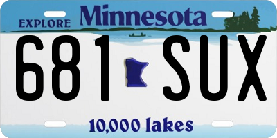 MN license plate 681SUX