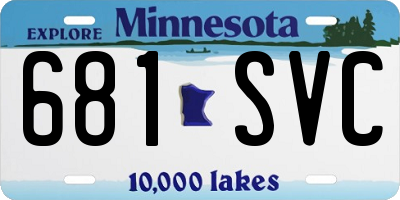 MN license plate 681SVC